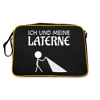 Ich und meine Laterne Spazieren gehen Martin - Retro Tasche - Schwarz/Gold - Hinten