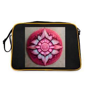 Pink Mandala Pattern - Retro Bag - black/gold - Back