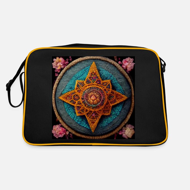 Boho Mandala Abstract - Retro Bag - black/gold