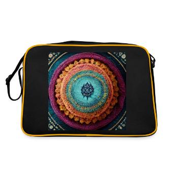 Boho Mandala Abstract - Retro Bag - black/gold - Back