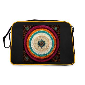 Boho Mandala Abstract - Retro Bag - black/gold - Back