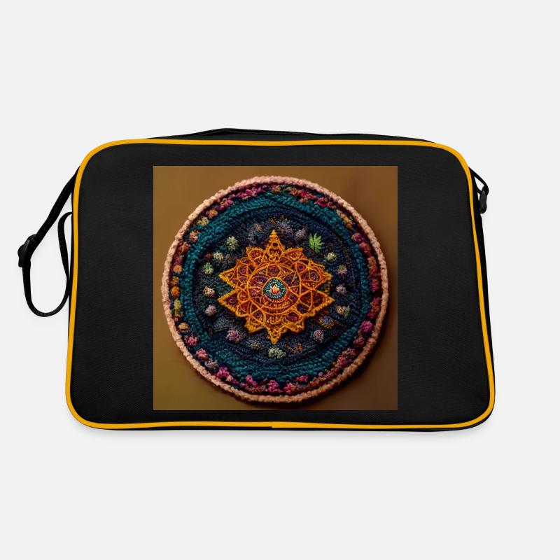 Boho Mandala Abstract - Retro Tasche - Schwarz/Gold