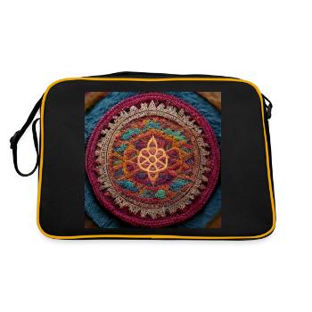 Boho Mandala Abstract - Retro Bag - black/gold - Back