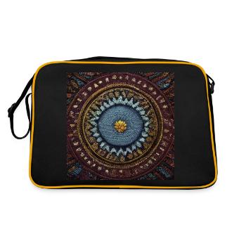 Boho Mandala Abstract - Retro Bag - black/gold - Back