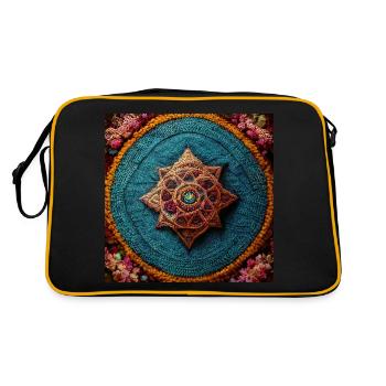 Boho Mandala Abstract - Retro Bag - black/gold - Back
