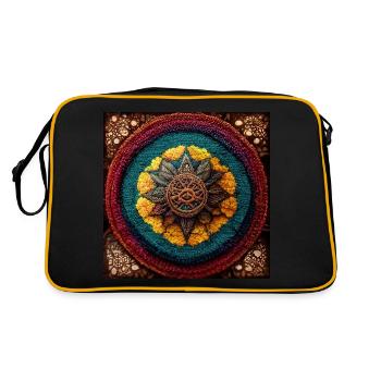 Boho Mandala Abstract - Retro Bag - black/gold - Back