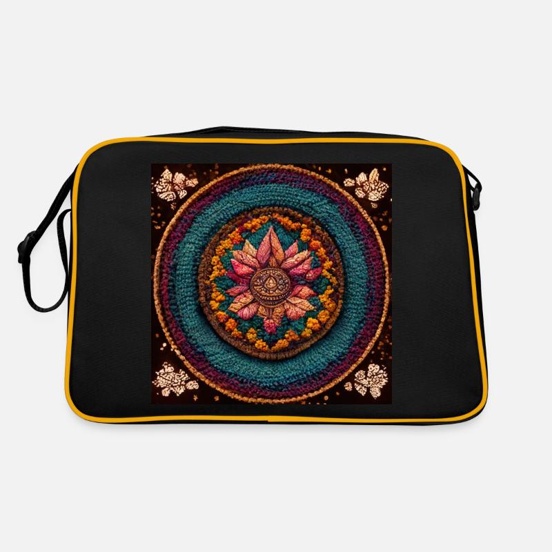 Boho Mandala Abstract - Retro Bag - black/gold