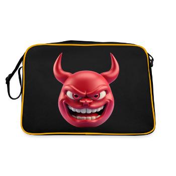 Devil Satan Emoticon - Retro Bag - black/gold - Back