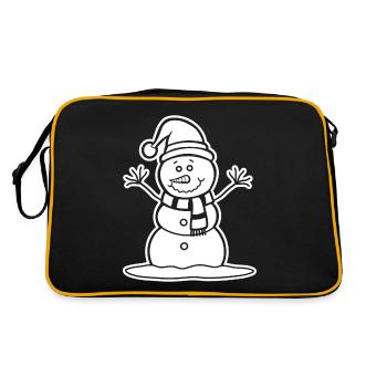 Schneemann - Retro Tasche - Schwarz/Gold - Hinten