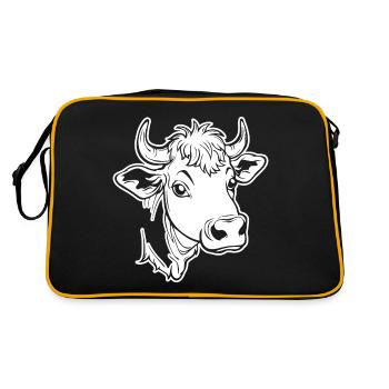 Kuh Kühe - Retro Tasche - Schwarz/Gold - Hinten