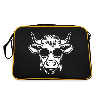 Vache cool avec des lunettes de soleil - Sac Retro - noir/or - Dos
