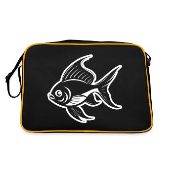 Fisch - Retro Tasche - Schwarz/Gold - Hinten