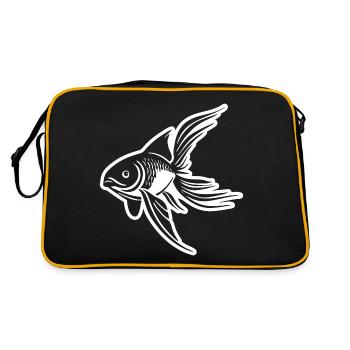 Fisch - Retro Tasche - Schwarz/Gold - Hinten