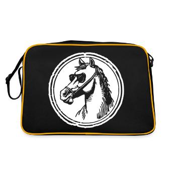Cheval Chevaux Tête de cheval - Sac Retro - noir/or - Dos