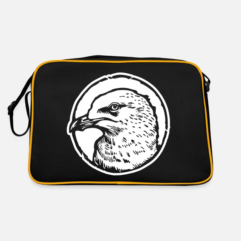 Möwe - Retro Tasche - Schwarz/Gold