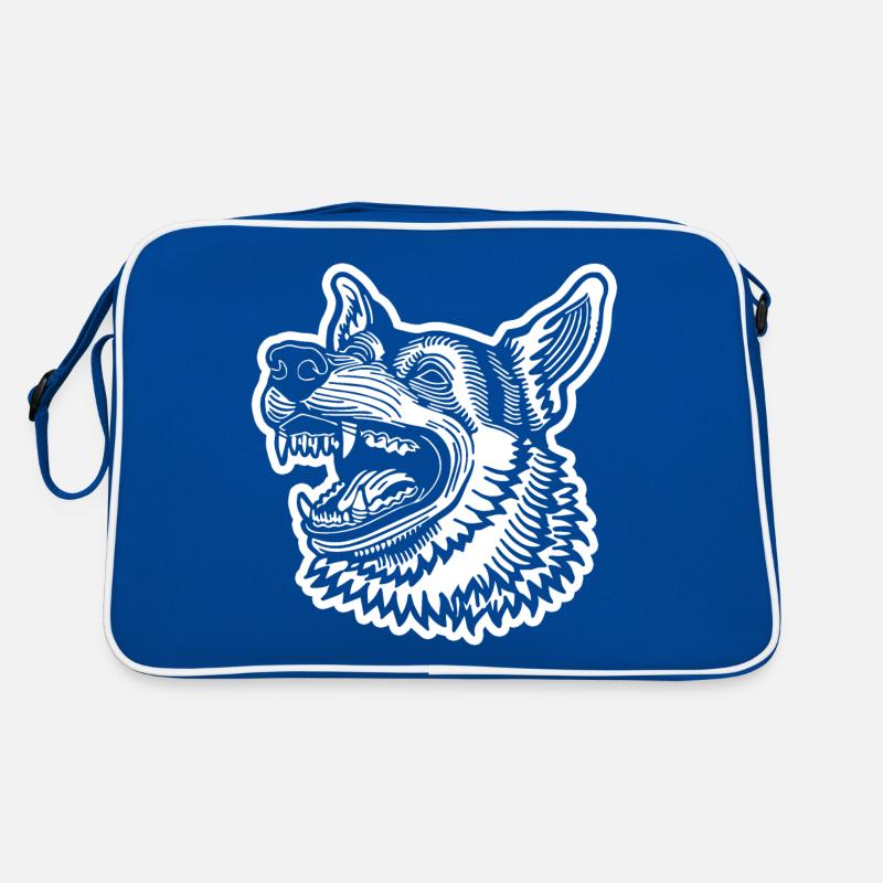 Schäferhund Hund Hundekopf Retro Tasche