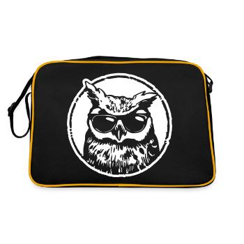 Eule - Retro Tasche - Schwarz/Gold - Hinten