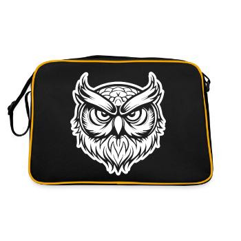 Eule - Retro Tasche - Schwarz/Gold - Hinten