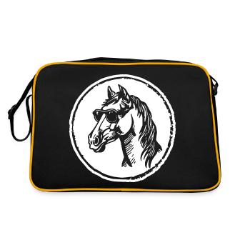 Horse Horses Riding Rider Rider - Retro Bag - black/gold - Back