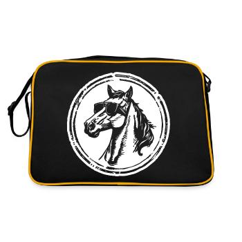 Horse Horses Riding Rider Rider - Retro Bag - black/gold - Back