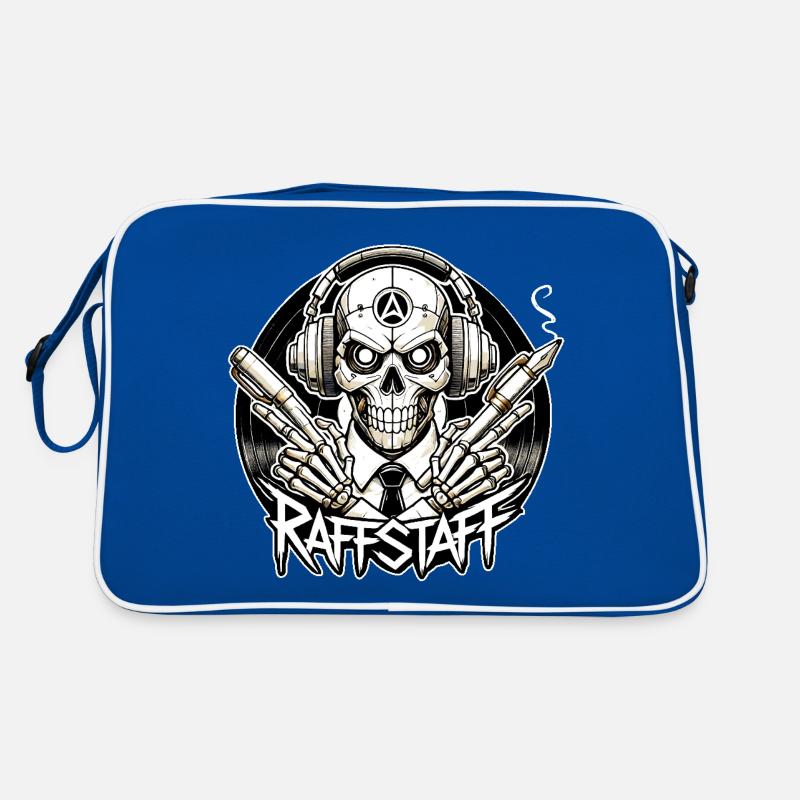 White collar Skull Graffiti Kopfhörer - raffstaff® Retro Tasche