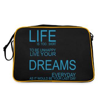LIFE is too short - Sac Retro - noir/or - Dos