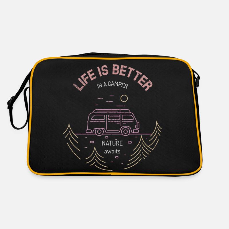 Camping Wohnwagen Campen Retro Tasche
