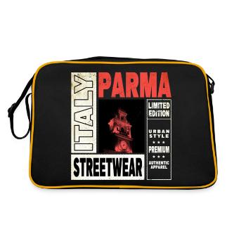 Parme Italie Ville Skyline Accueil Amour Vacances - Sac Retro - noir/or - Dos
