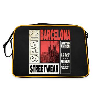Barcelone Espagne Ville Skyline Vacances Été - Sac Retro - noir/or - Dos