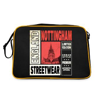 Nottingham Angleterre UK City Skyline Accueil Amour - Sac Retro - noir/or - Dos