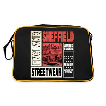Sheffield Angleterre UK City Skyline Accueil Amour - Sac Retro - noir/or - Dos