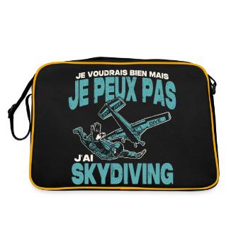Je peux pas j'ai skydiving. - Sac Retro - noir/or - Dos
