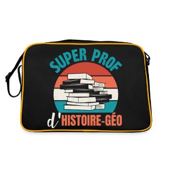 super prof d'histoire-géo - Sac Retro - noir/or - Dos