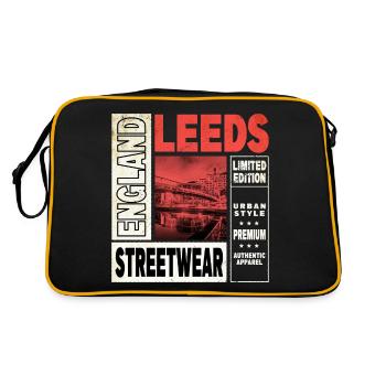 Leeds England UK City Skyline Vintage Retro - Retro Bag - black/gold - Back