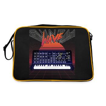 Synthesizer, Recording Studio, Waveform, Synthesis, Electro - Retro Bag - black/gold - Back