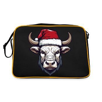 Bull Head Christmas Portrait - Retro Bag - black/gold - Back