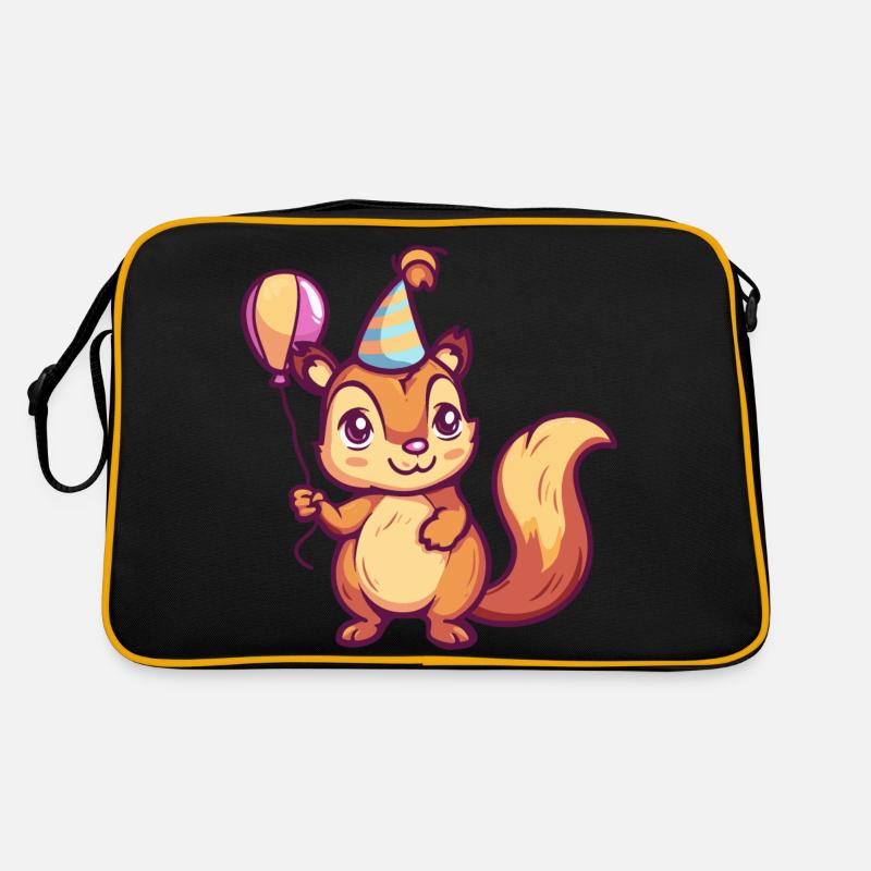 Eichhörnchen Geburtstag Comic Niedlich Retro Tasche