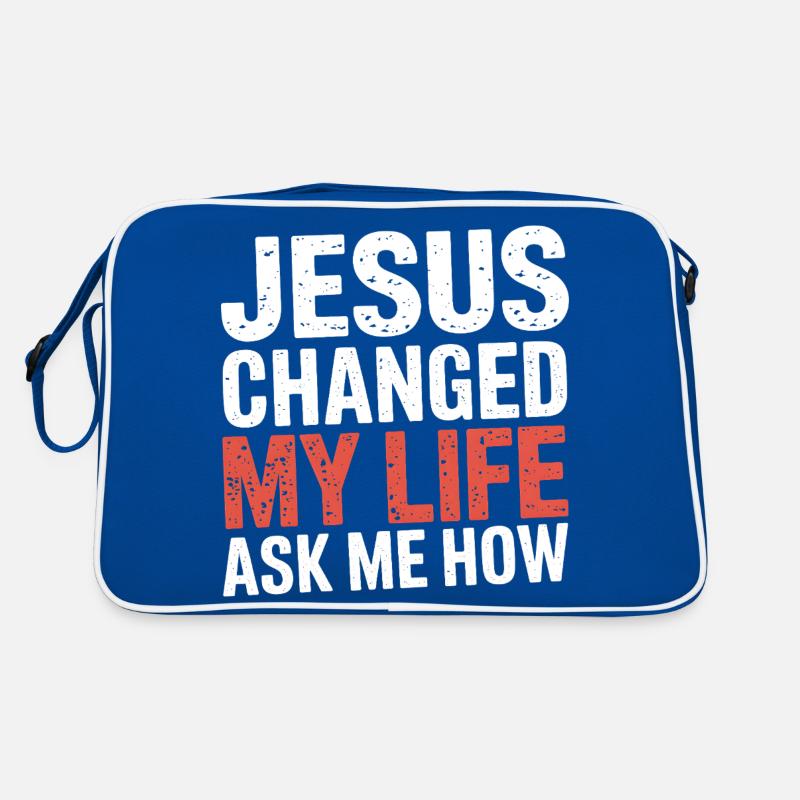 Jésus a changé ma vie. Demandez-moi comment. Sac Retro
