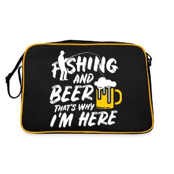 Fishing and Beer That's Why I Am Here - Retro Bag - black/gold - Back