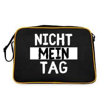 Nicht Mein Tag - Retro Tasche - Schwarz/Gold - Hinten