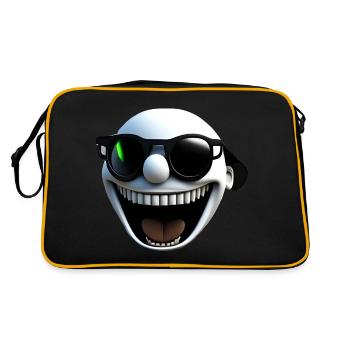Lachendes Gesicht - Retro Tasche - Schwarz/Gold - Hinten