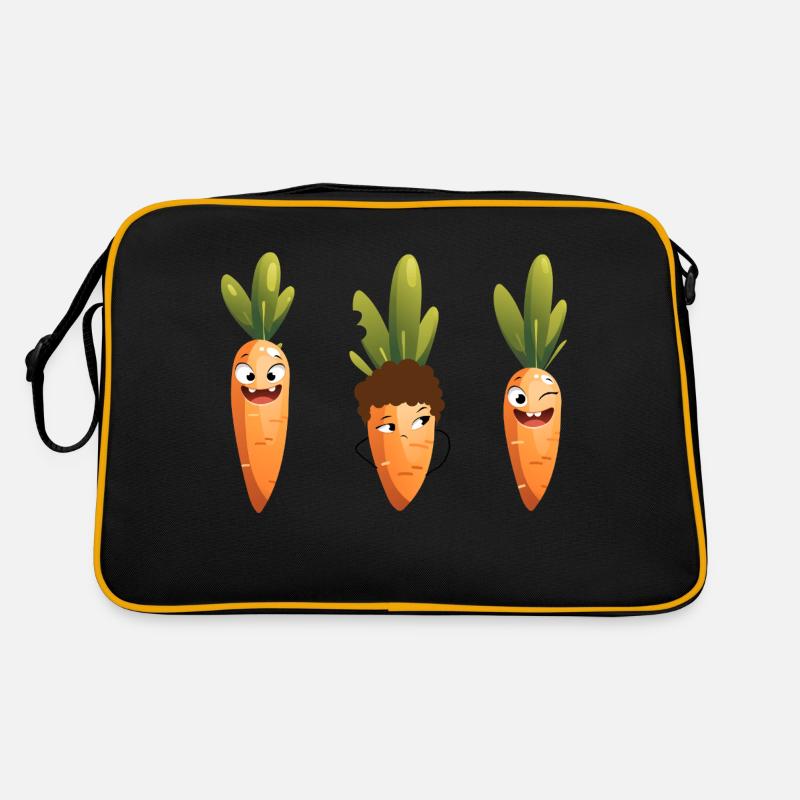 Let´s rock the carrots - Retro Tasche - Schwarz/Gold