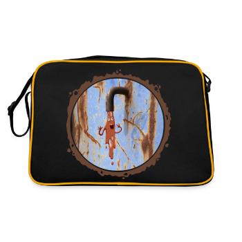 Slime monster with a rusty edge - Retro Bag - black/gold - Back