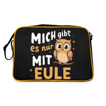 oiseau de nuit hibou hibou oiseau - Sac Retro - noir/or - Dos