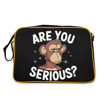 Monkey Monkey Animal Gorilla Chimpanzee - Retro Bag - black/gold - Back