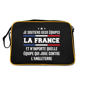 Je Soutiens Deux Équipes la France ... - Sac Retro - noir/or - Dos