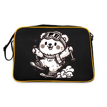 Ours skieur mignon - Sac Retro - noir/or - Dos