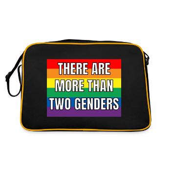 Es gibt mehr als zwei Geschlechter - Retro Tasche - Schwarz/Gold - Hinten