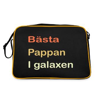 Bester Vater in der Galaxie - Retro Tasche - Schwarz/Gold - Hinten