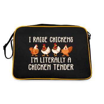 I raise chickens i'm literally a chicken tender - Retro Bag - black/gold - Back
